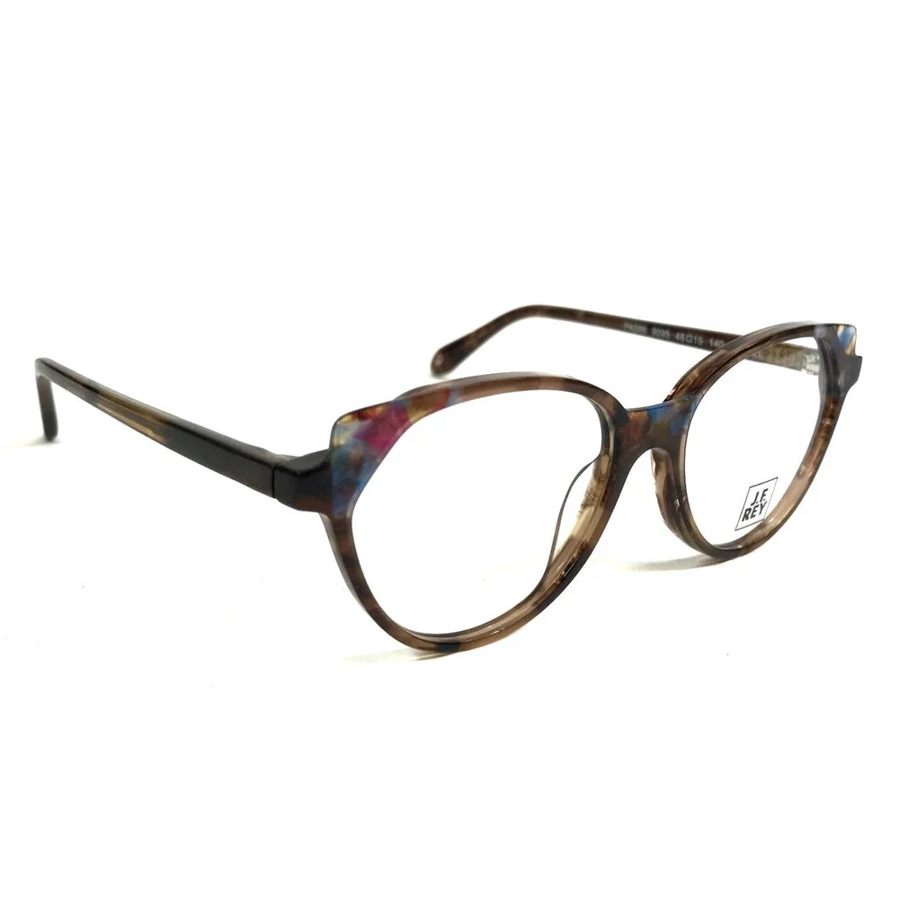 J.F. Rey Petite Eyeglasses Frames PA086 9095 Brown Blue Bur Speckled 48-15-140